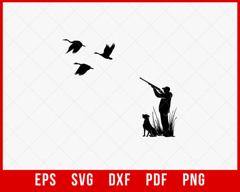 Duck Hunt with Hunting Dog Waterfowl Hunt SVG Cutting File Digital Download