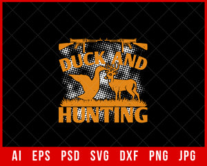 Duck and Deer Hunting Editable T-shirt Design Digital Download File