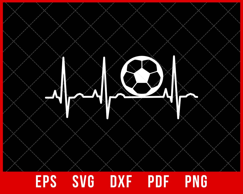 Soccer Heartbeat Father’s Day Soccer Player T-shirt Design SVG Cutting File Digital Download