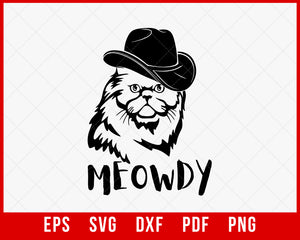 Meowdy Cat Lover Funny Cowboy Hat SVG Cutting File Digital Download