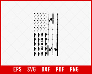 Fishing Pole USA Flag T-Shirt Fishing SVG  Creative Design Maker –  Creativedesignmaker