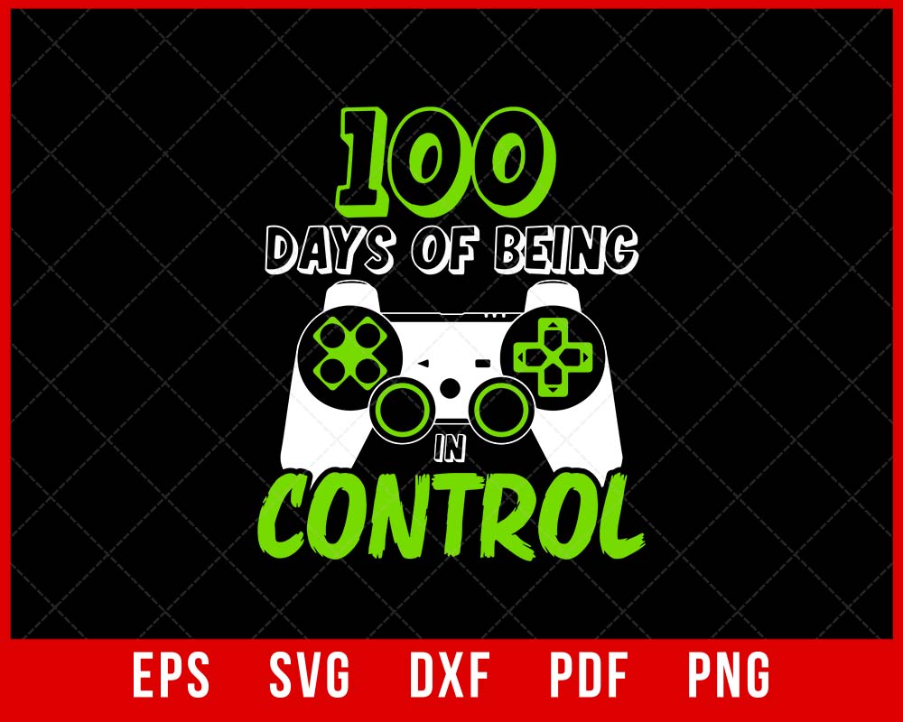 100 Days of School Video Game Controller Video Gamer Boys T-Shirt Design Games SVG Cutting File Digital Download