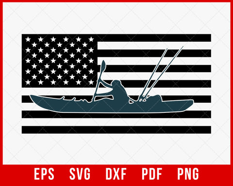 Fishing T-Shirt, Kayak Fishing, American Flag, America, Kayak, Fishing, Fishing Clothing, Clothing, Apparel, T-Shirt, Shirt T-Shirt Fishing SVG Cutting File Digital Download       