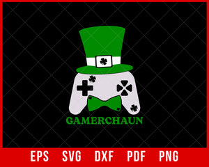Gamerchaun Irish Gaming St Patrick's Day Boys Men Gamer Gift Funny T-Shirt Design Sports SVG Cutting File Digital Download  