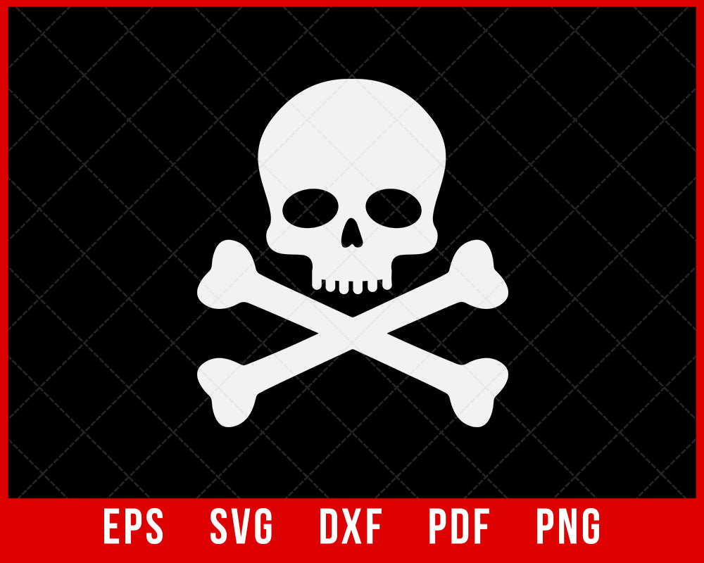 Skull Crossbones Skeleton Jolly Roger T-Shirt SVG Cutting File Digital Download