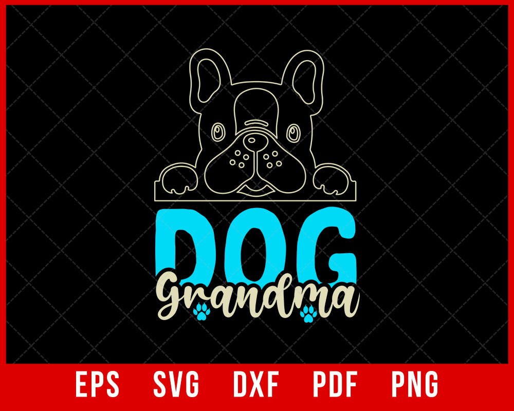 Dog Grandma Funny Pet Dog Lover Fur Mama Line Art SVG Cutting File Digital Download