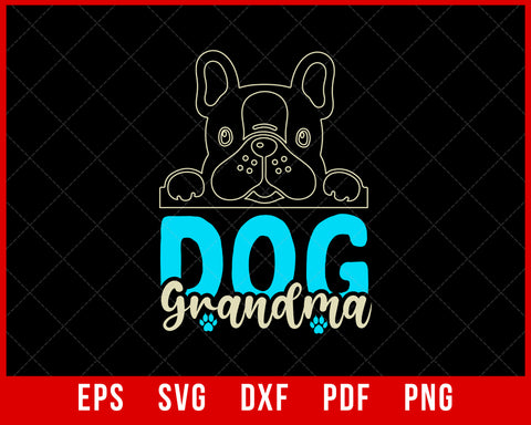 Dog Grandma Funny Pet Dog Lover Fur Mama Line Art SVG Cutting File Digital Download