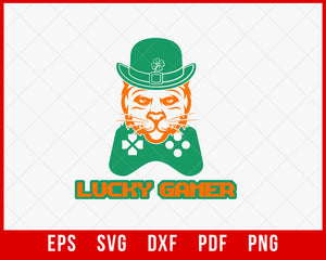 Lucky Cat Gamer Funny Gift T-Shirt Cats SVG Cutting File Digital Download    