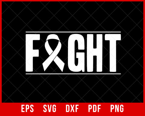 Lung Cancer Fight Cancer Ribbon Premium T-Shirt Health SVG Cutting File Digital Download     