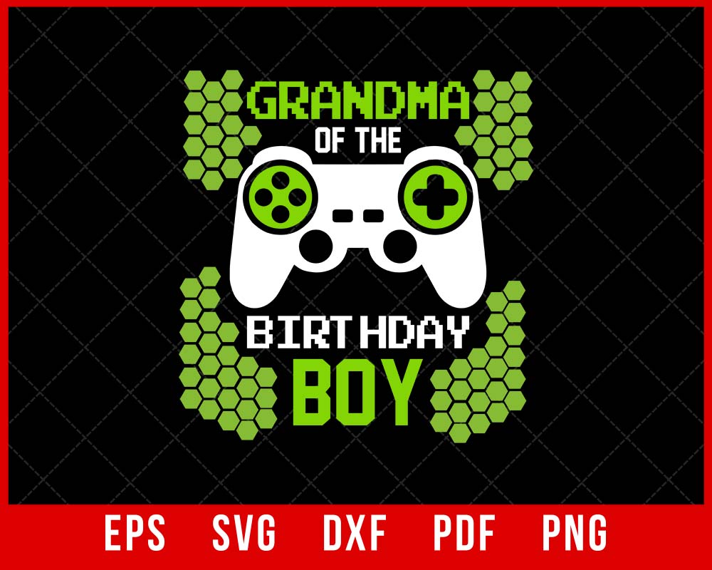 Grandma of the Birthday Boy Video Game Birthday T-Shirt Design Games SVG Cutting File Digital Download  