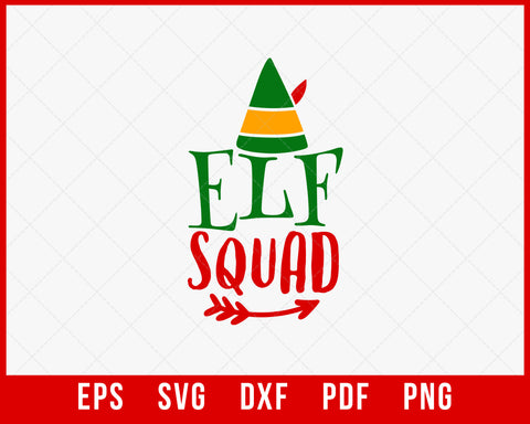 Elf Squad Funny Santa Hat Christmas SVG Cutting File Digital Download