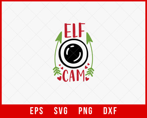 Elf Cam Funny Merry Christmas Buffalo Plaid SVG Cut File for Cricut and Silhouette