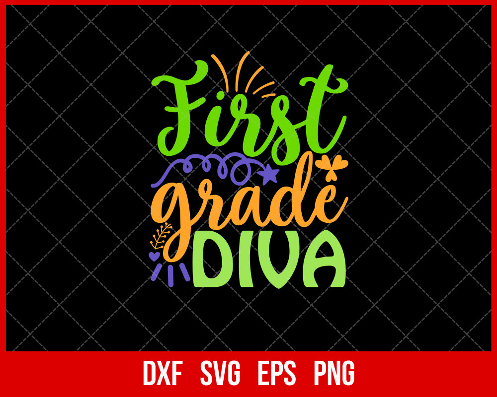 First Grade Diva Mardi Gras New Orleans SVG Cut File for Cricut and Silhouette