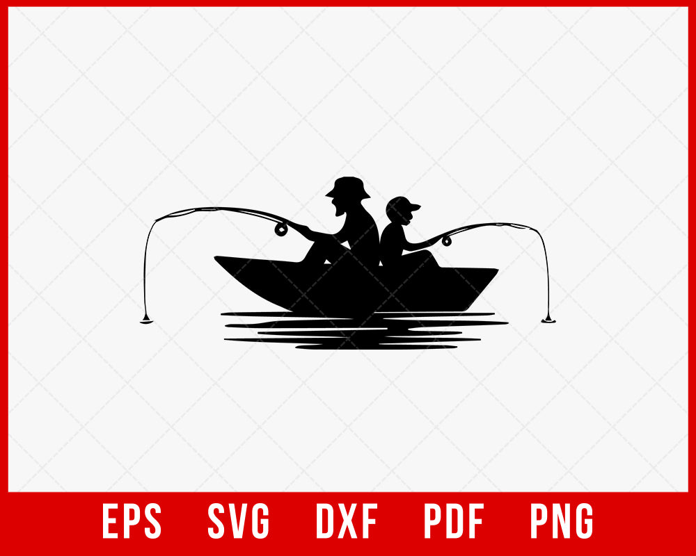 Fisher Man Boat Outdoor T-Shirt Design Digital Download File