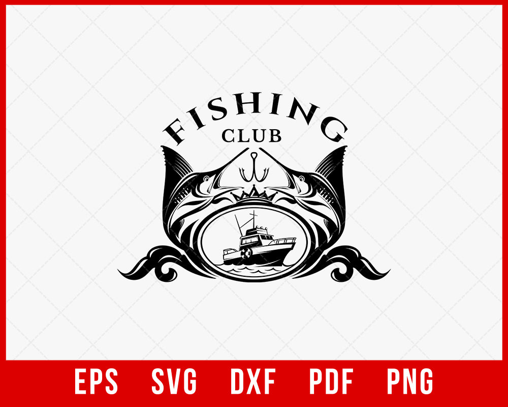 Fishing Club Outdoor T-Shirt Design Digital Download File