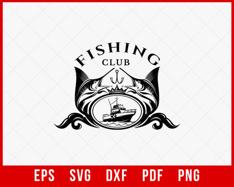 Fishing Club Outdoor T-Shirt Design Digital Download File