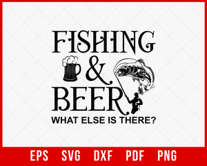 Fishing and Beer Outdoor T-Shirt Design Digital Download File