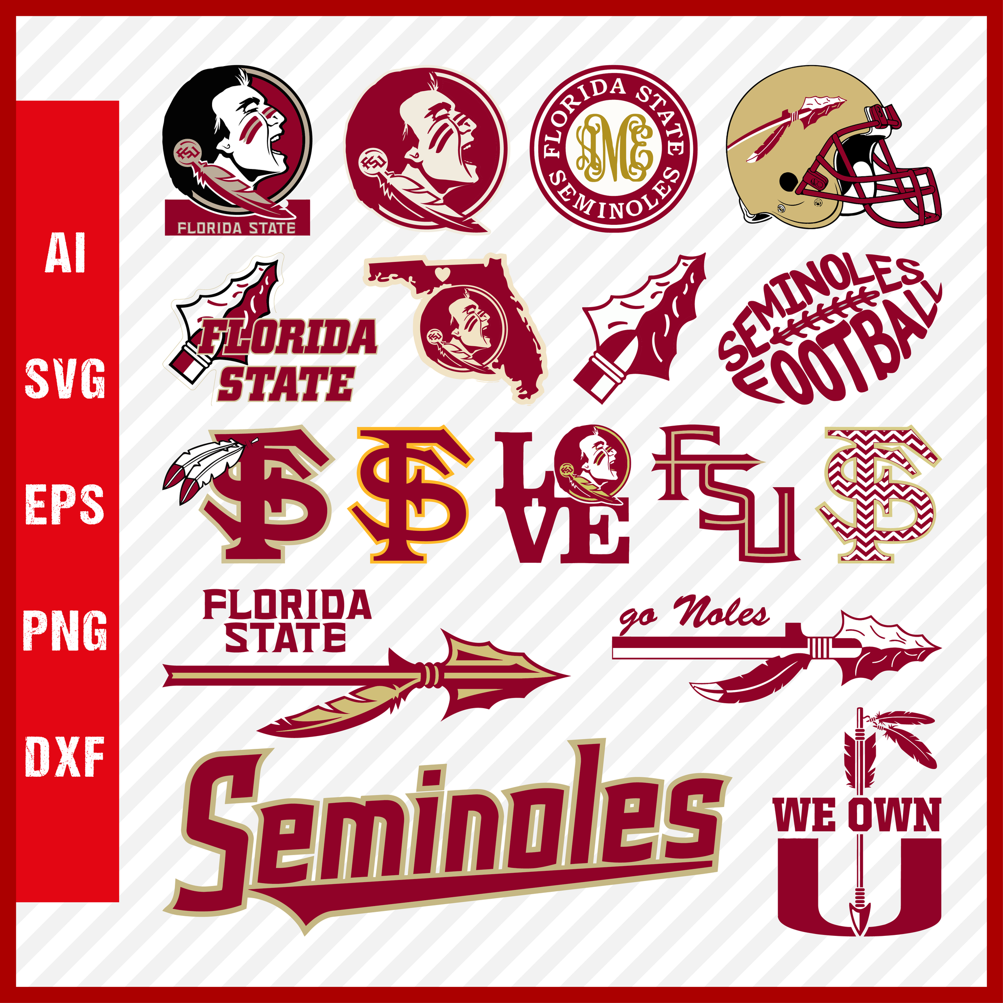 Fsu Logo Pattern Florida State University Clipart