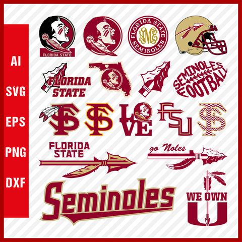 Florida State Seminoles svg, NCAA National Collegiate Athletic Association Team Logo Clipart Bundle