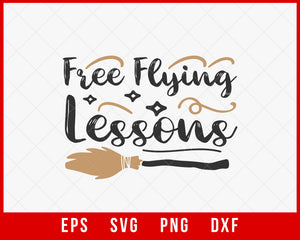 Free Flying Lessons Funny Halloween SVG Cutting File Digital Download