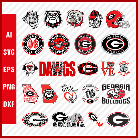 Georgia Bulldogs svg NCAA National Collegiate Athletic Association Team Logo Clipart Bundle