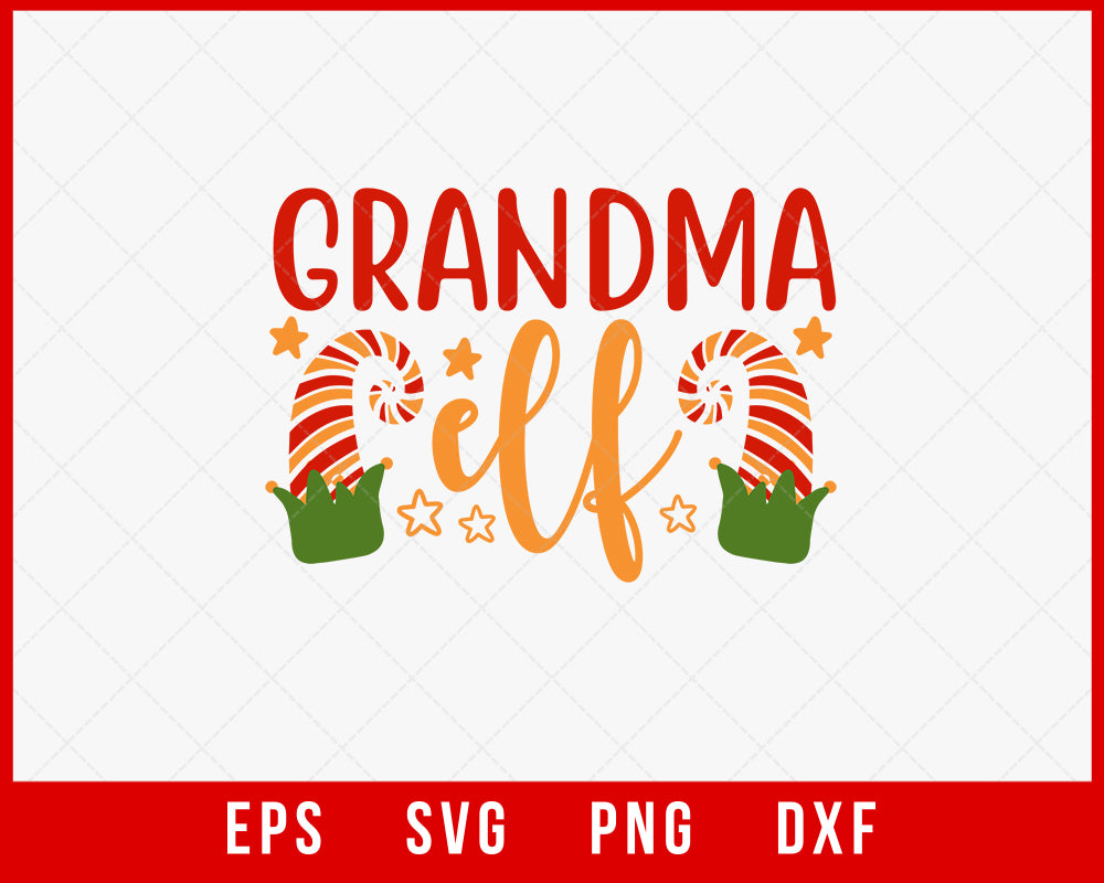 Grandma Elf Funny Christmas Gift for Grandmother SVG Cutting File Digital Download