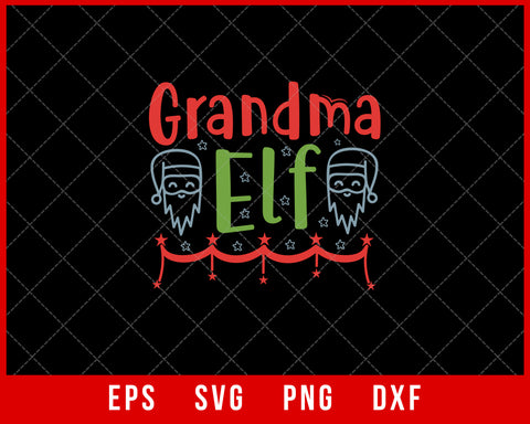 Grandma Elf Christmas Buffalo Plaid Xmas SVG Cut File for Cricut and Silhouette