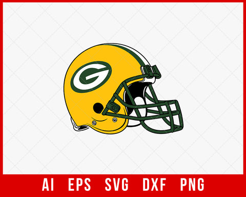 Green Bay Packers Helmet Silhouette Cameo NFL SVG Cut File for Cricut Digital Download
