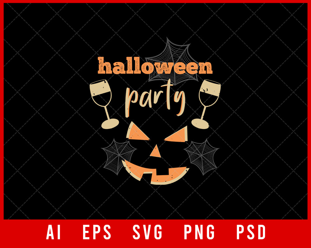 Halloween Party Funny Editable T-shirt Design Digital Download File