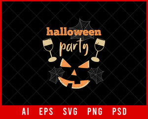 Halloween Party Funny Editable T-shirt Design Digital Download File