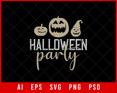 Halloween Party Funny Editable T-shirt Design Digital Download File