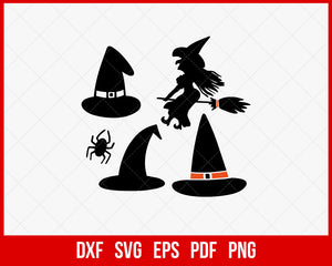 Witches Stick and Hat Funny Halloween SVG Cutting File Digital Download