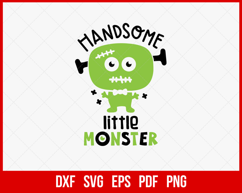 Handsome Little Monster Haunted Night Funny Halloween SVG Cutting File Digital Download