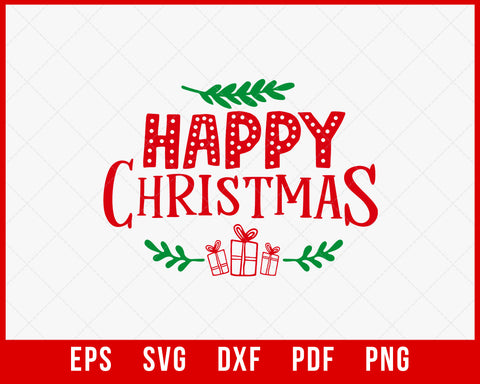 Happy Christmas Monogram Split Middle Cameo SVG Cutting File Digital Download