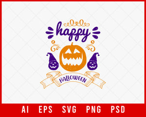 Happy Halloween Ghost Freak Funny Editable T-shirt Design Digital Download File