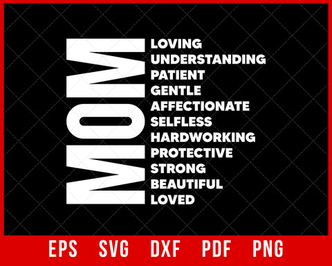 Mom svg, Mother's Day svg, Mom, Mother, Mother's Day, Happy Mother's Day svg, Mother's Day, SVG, DXF, EPS, Cricut svg, Silhouette svg T-shirt Design Mother's Day SVG Cutting File Digital Download  