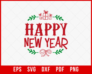 Happy New Year Christmas Pajama SVG Cutting File Digital Download