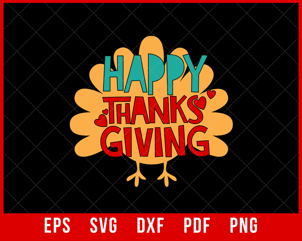 Happy Thanks Giving Gobble Gobble Funny Thanksgiving SVG Cutting File Digital Download