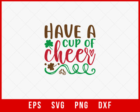 Have a Cup of Cheer Ugly Christmas Pajama SVG Cut File for Cricut and Silhouette