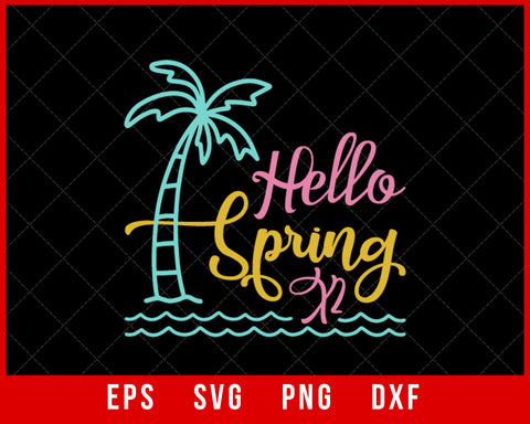 Hello Spring X2 Summer T-shirt Design Digital Download File