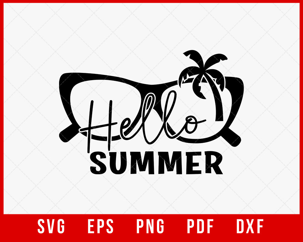 Hello Summer T-shirt Design Digital Download File