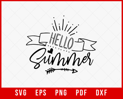 Hello Summer T-shirt Design Digital Download File