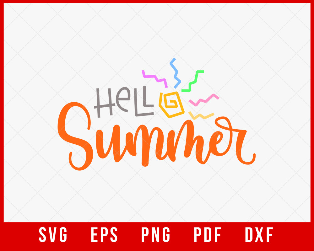 Hello Summer SVG T-shirt Design Digital Download File