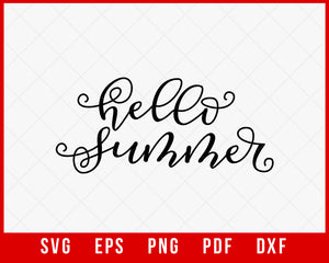 Hello Summer SVG T-shirt Design Digital Download File