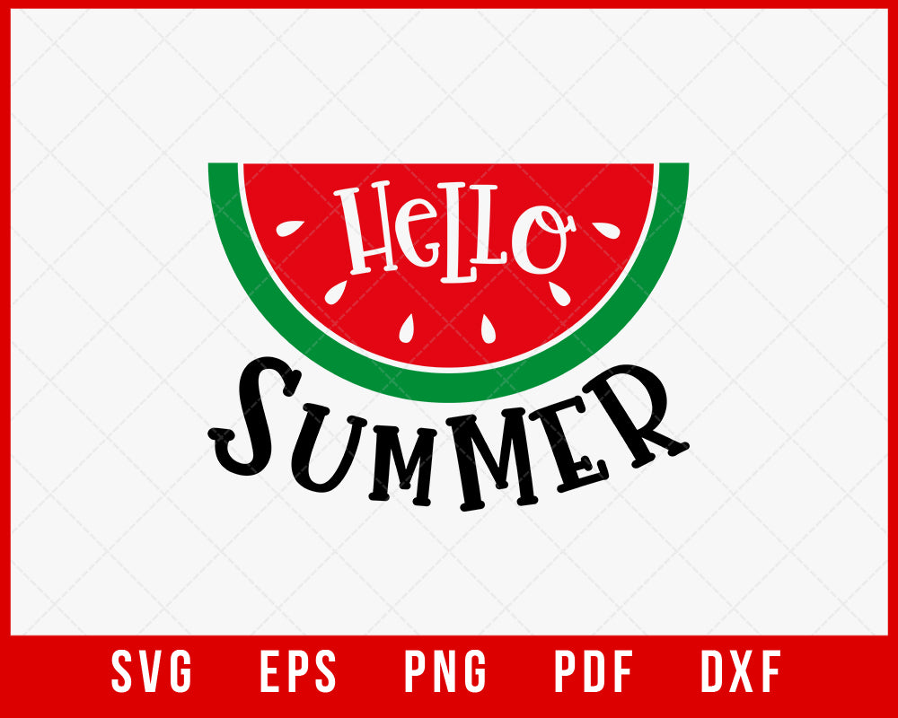 Hello Summer Watermelon T-shirt Design Digital Download File