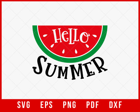 Hello Summer Watermelon T-shirt Design Digital Download File