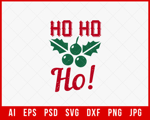 Ho Ho Ho Christmas Pajama Funny Editable T-shirt Design Digital Download File