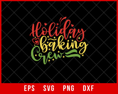Holiday Baking Crew Christmas Pajama Family SVG Cut File for Cricut and Silhouette