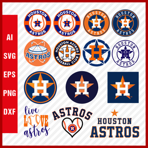 Houston Astros Mlb Svg Cut Files Baseball Clipart Bundle