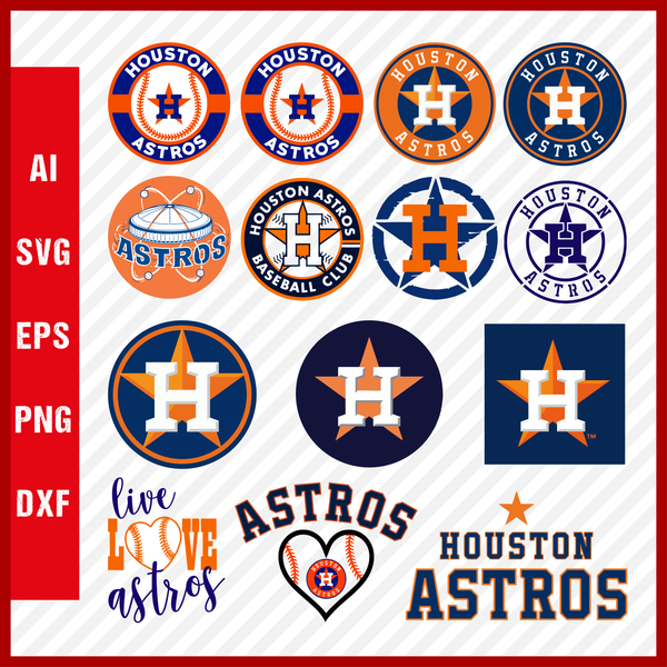 1a 19 Houston Astros Bundle, Houston Astros Clipart, Silhouette